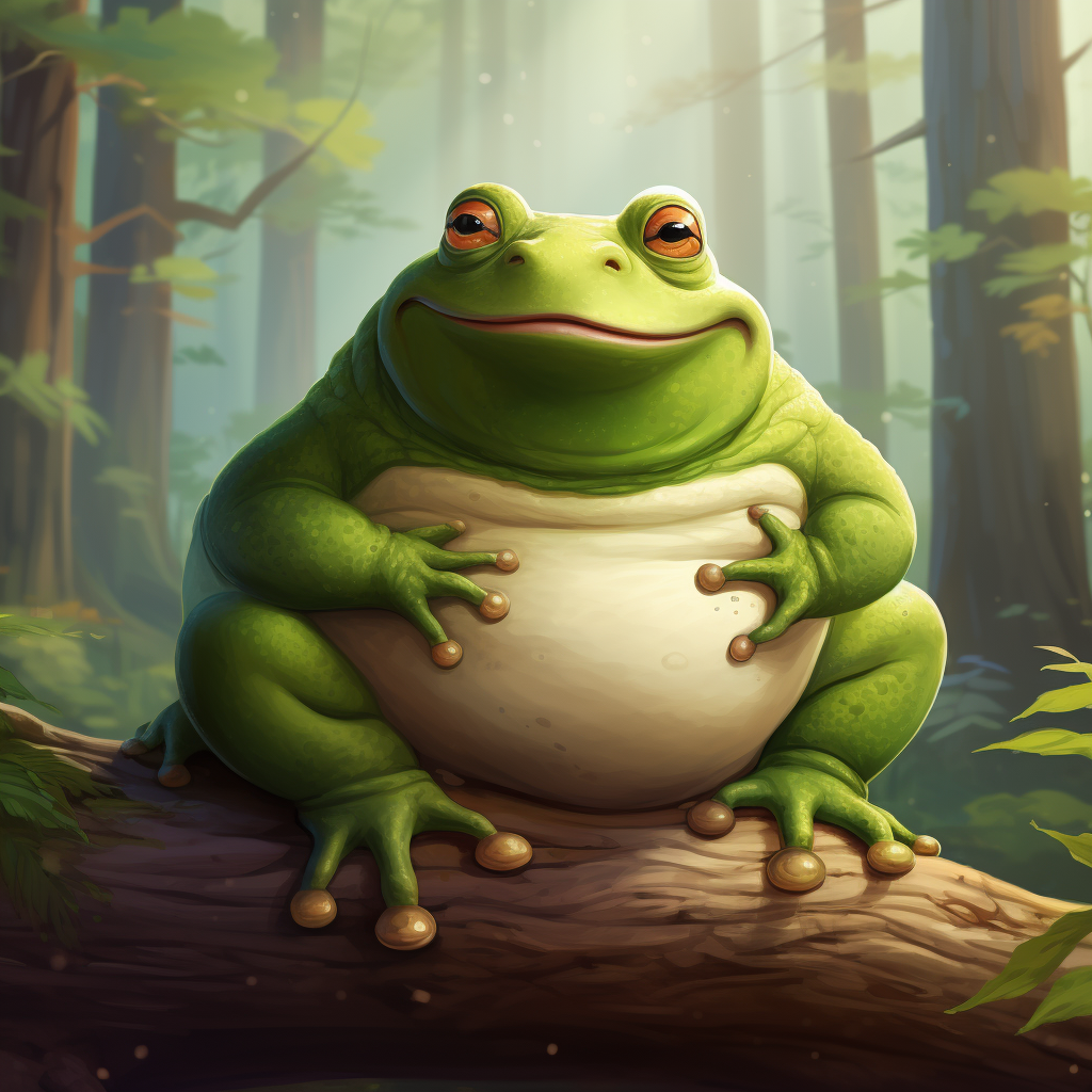 Adorable tree frog for board game card