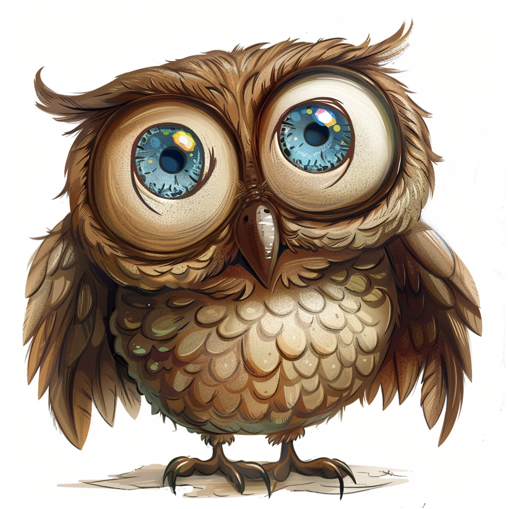 Cute Happy Owl Illustration