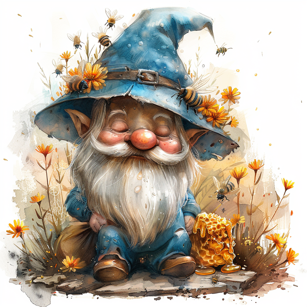 Cute gnome with big hat