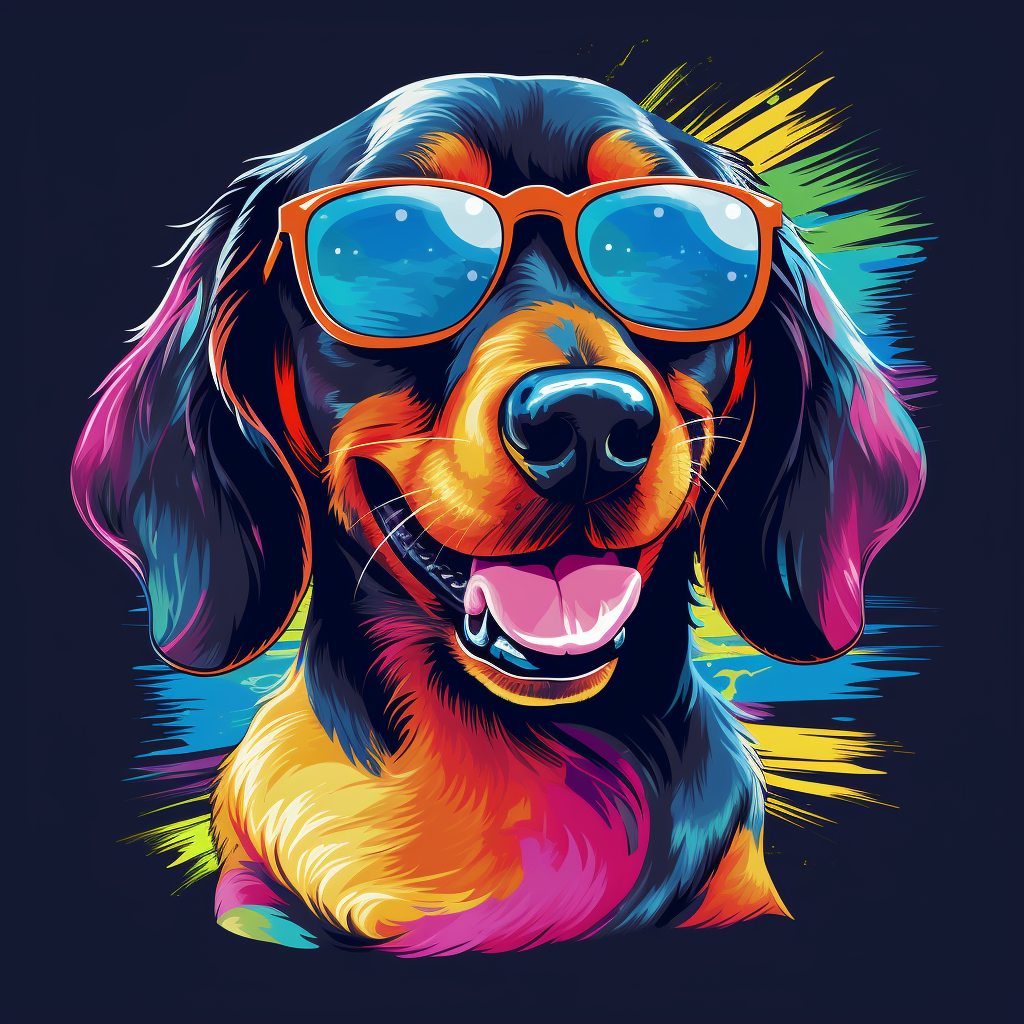 Cute dachshund in sunglasses