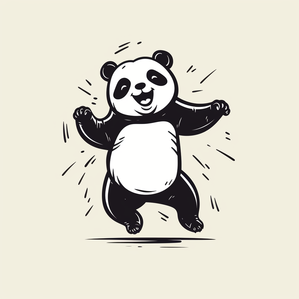 Happy Dancing Panda Illustration