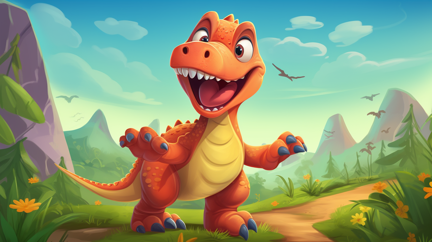 Happy dinosaurs vector illustration for children