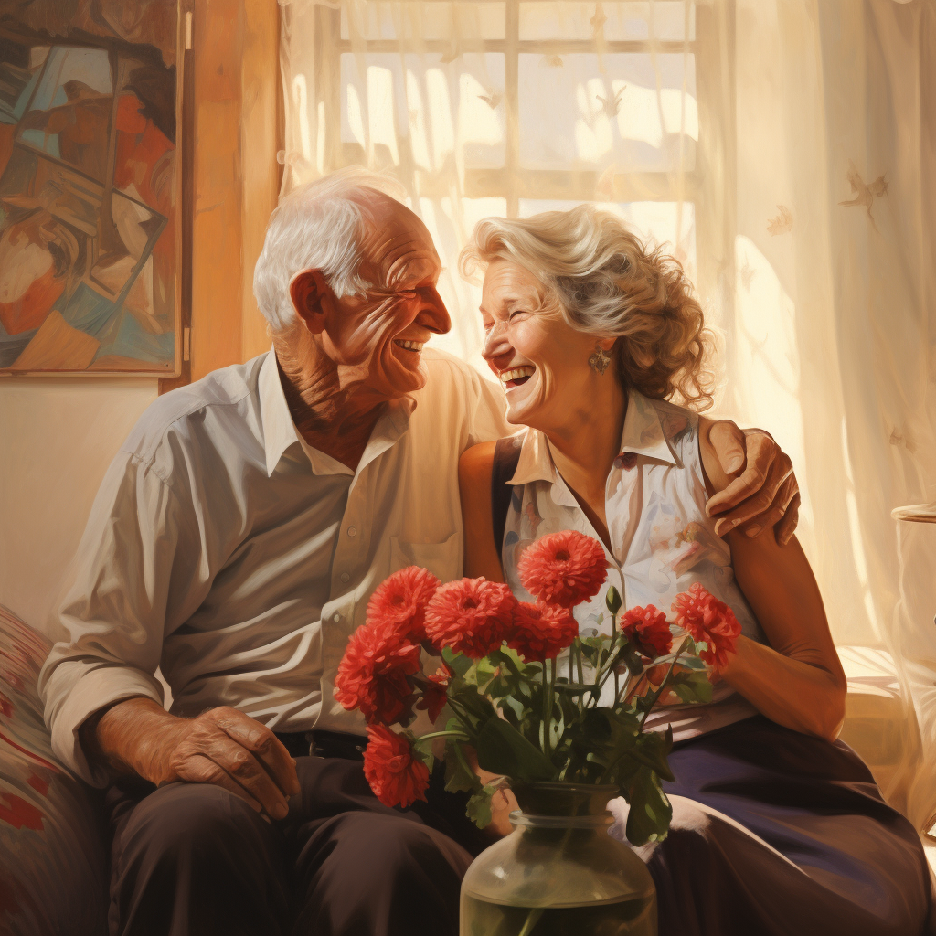 Elderly Couple Beautiful Home Retirement