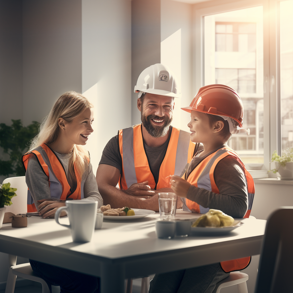 Happy family enjoying a meal together