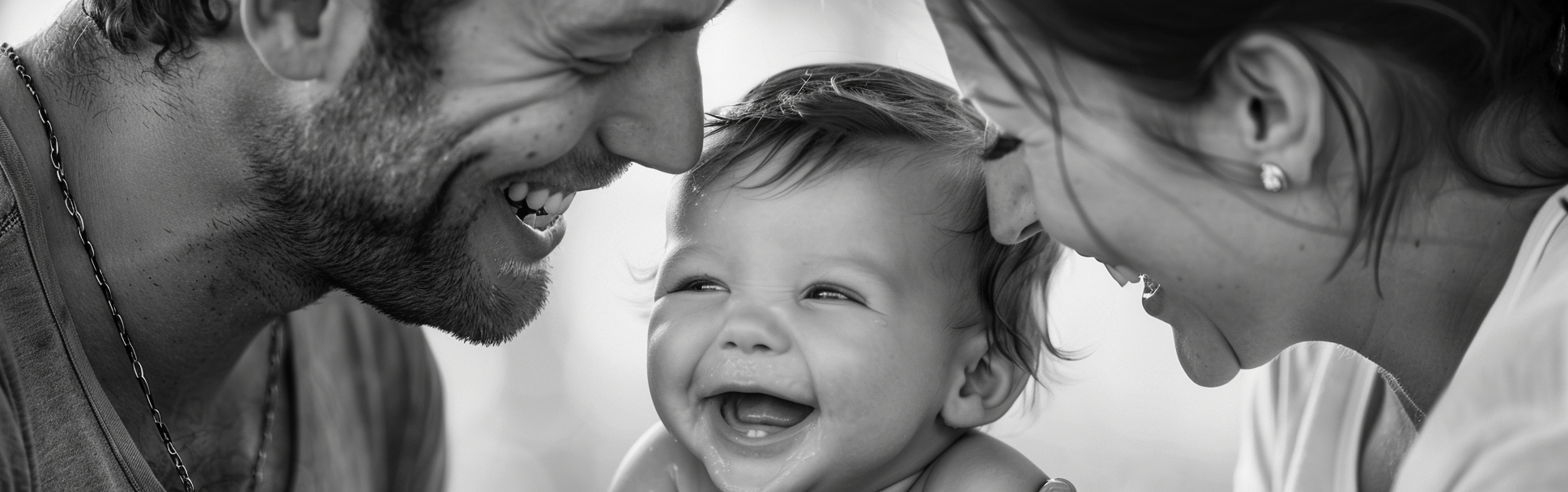 Happy family with child smiling