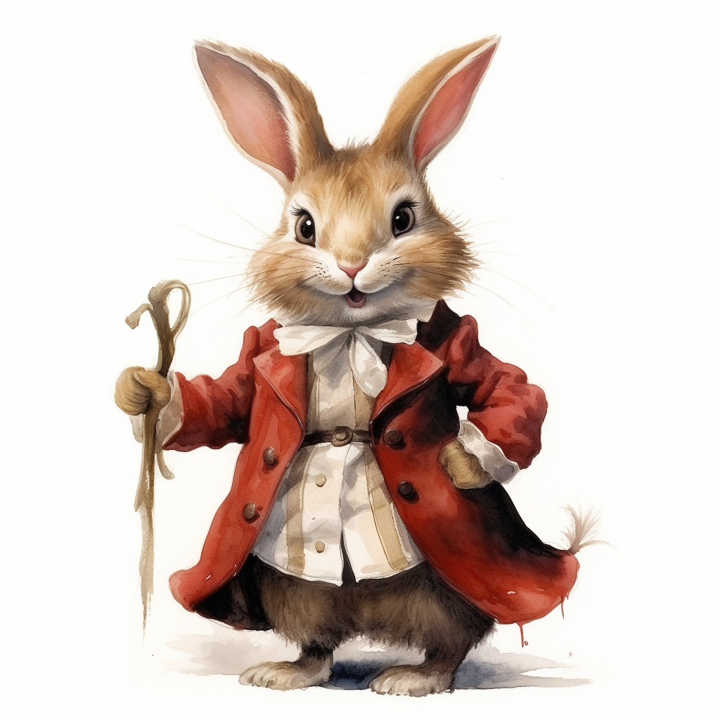 Adorable rabbit in velvet coat