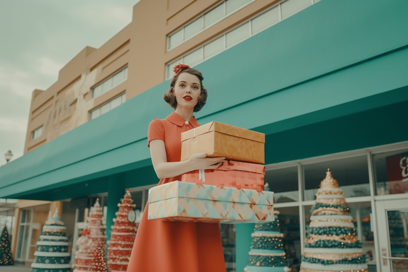 Happy girl with Christmas gifts