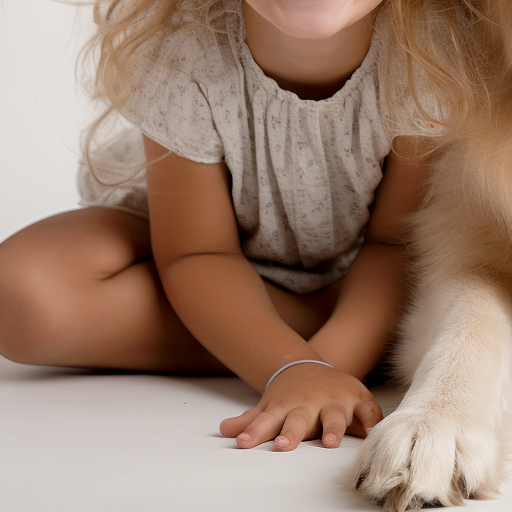 Happy girl with dog laughing