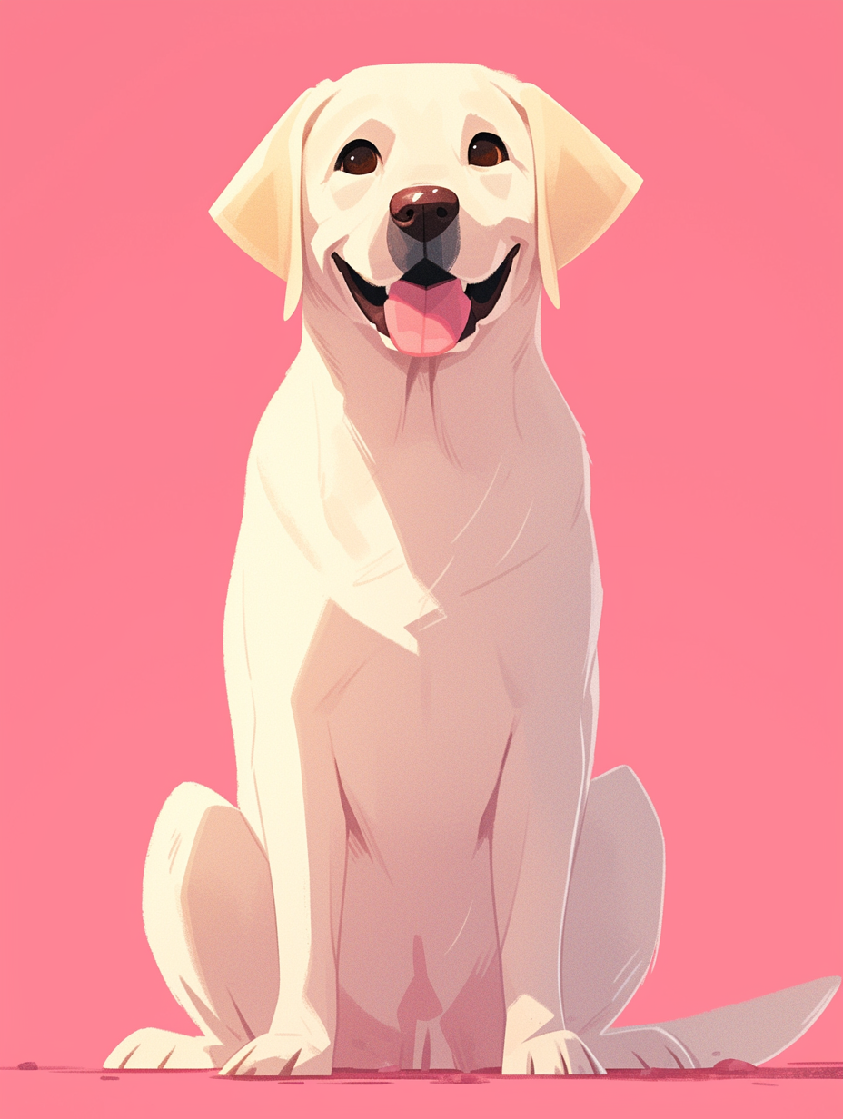 Happy Golden Labrador on Pink