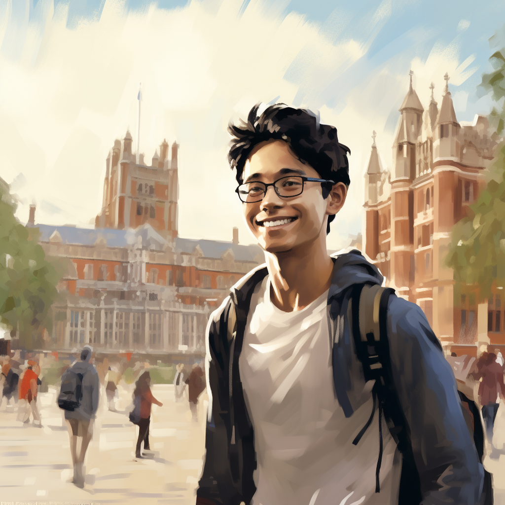 Smiling Indian Student Carrying Books and Backpack