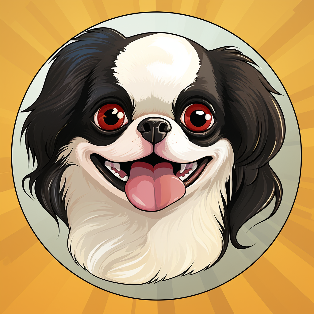 Happy Japanese Chin in Cartoon Style