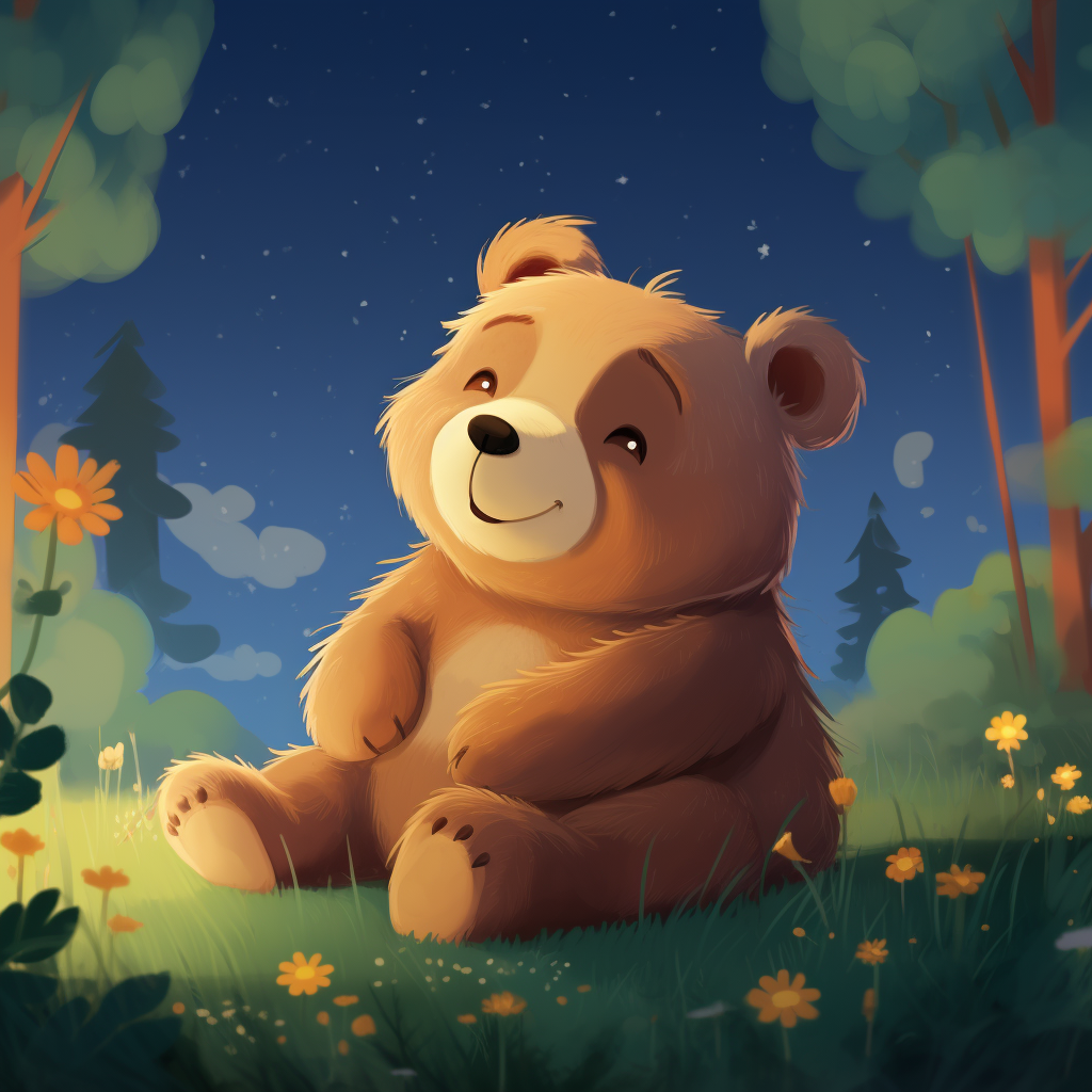 Happy Jovial Fluffy Cartoon Bear