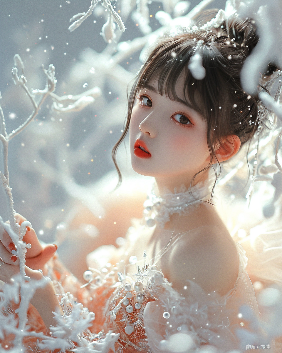 Happy Kawaii Snow Princess - Whimsical Fantasy Fashion Photo