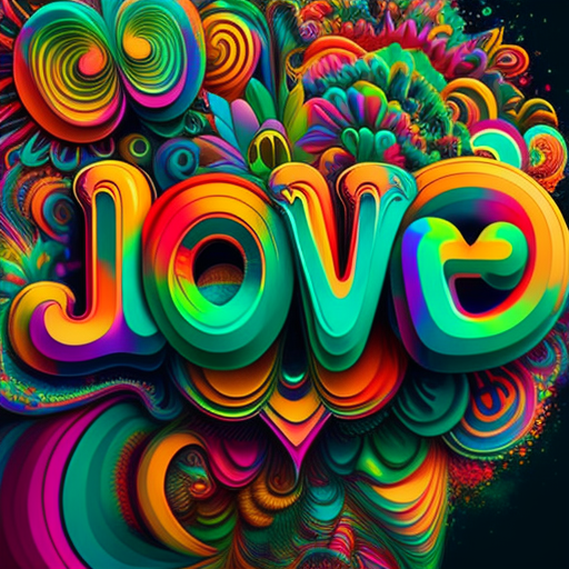 Colorful trippy image of happiness and love