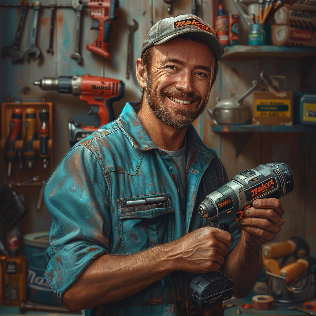 Man with Makita Tools Gift