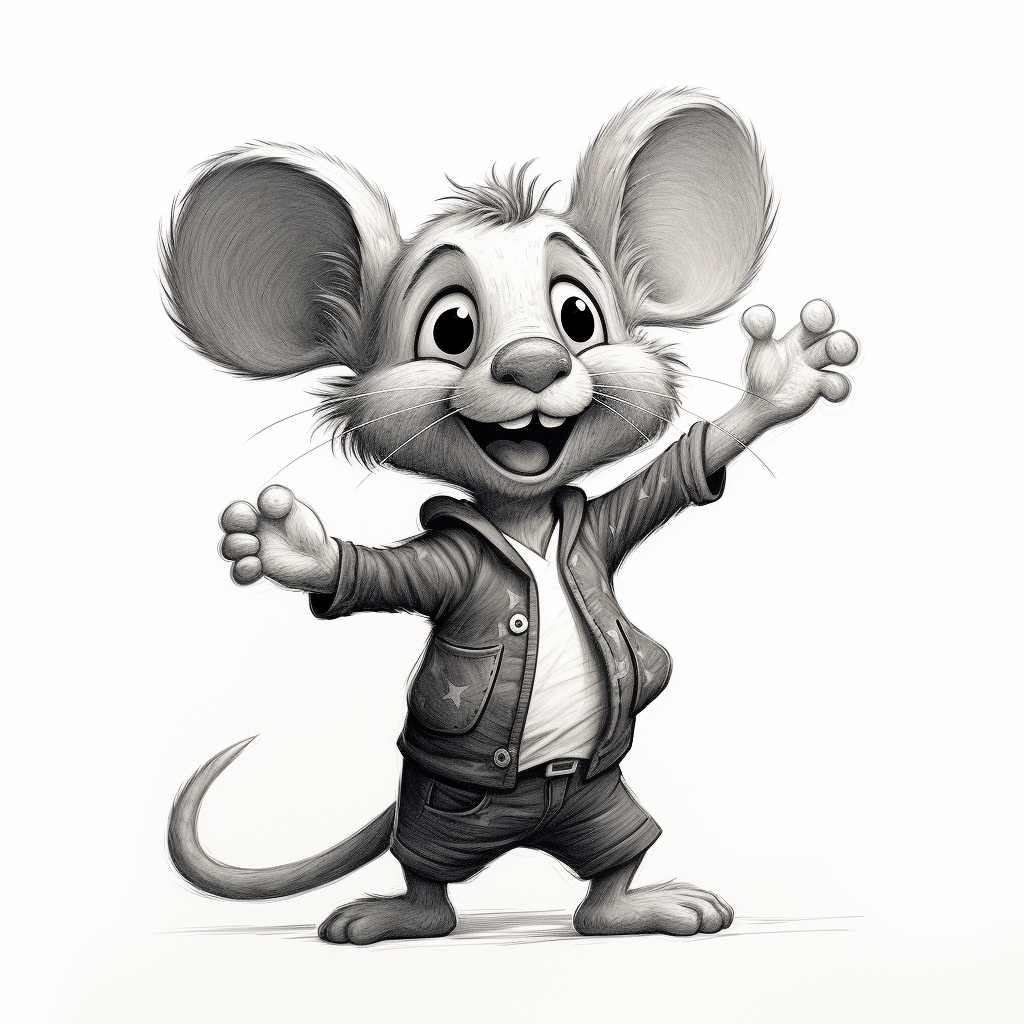 Cute happy mouse cartoon image