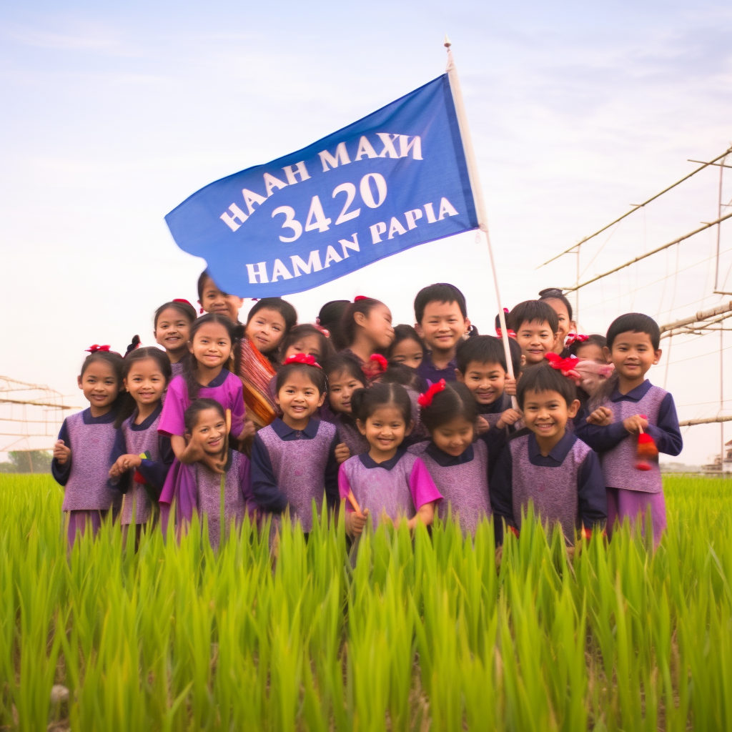 Multi-religious children in Malaysia celebrate HAPPY NEW YEAR 2024