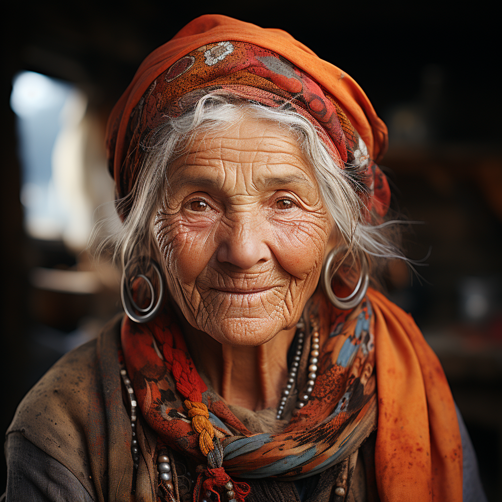 Happy elderly Turkish farmer in farm