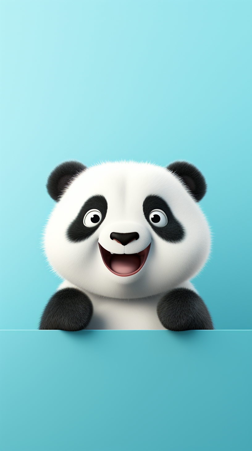 Cute happy panda cartoon image