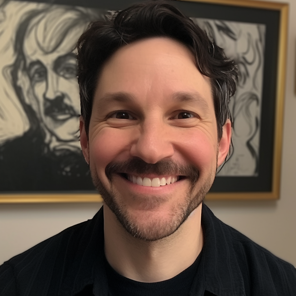 Happy Paul Rudd Picasso Smiling