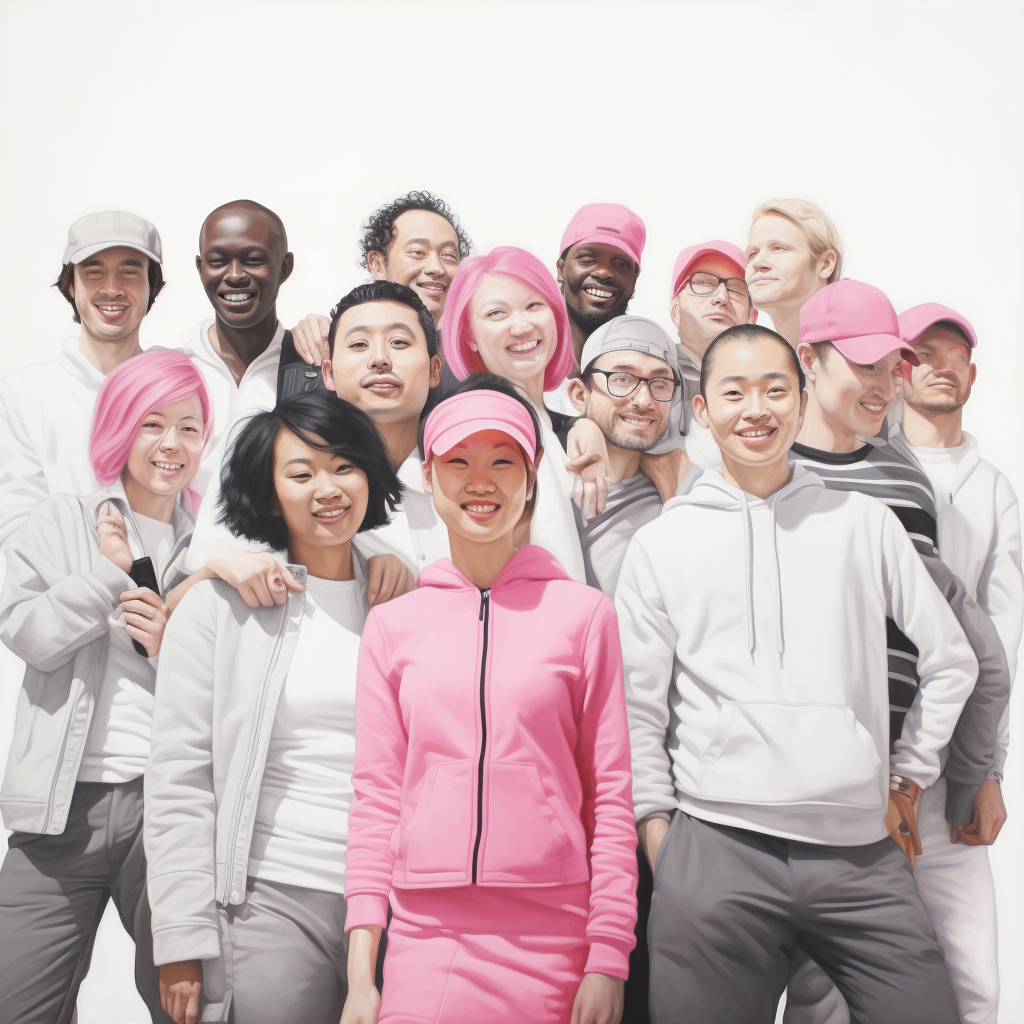 Group of Happy People on White Background