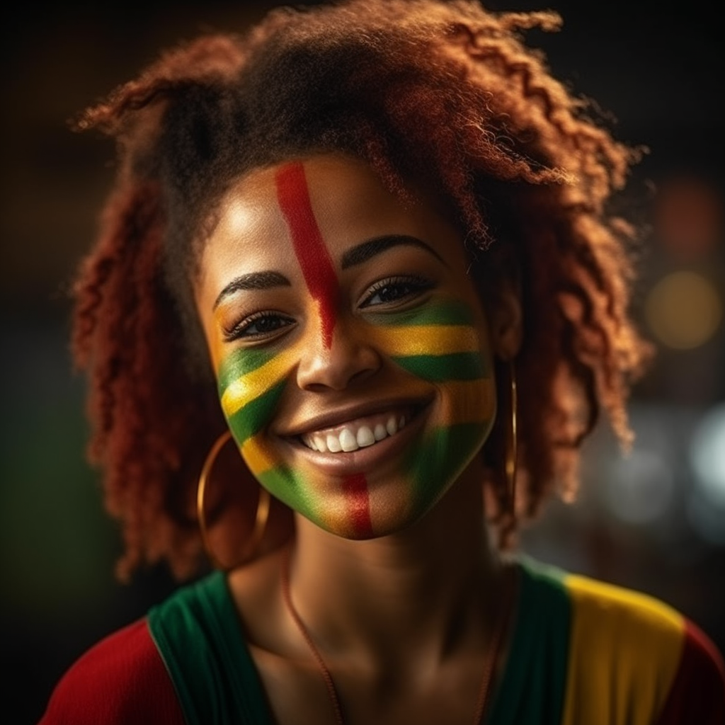 Cameroon woman with painted face