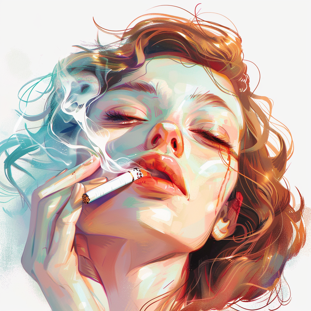 Happy rich cigarette illustration