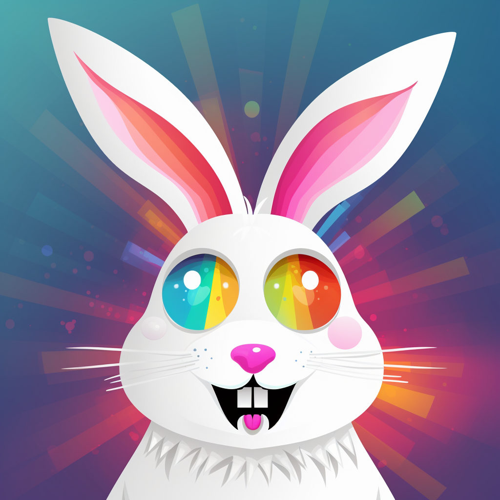 Cute happy unicorn rabbit Easter bunny