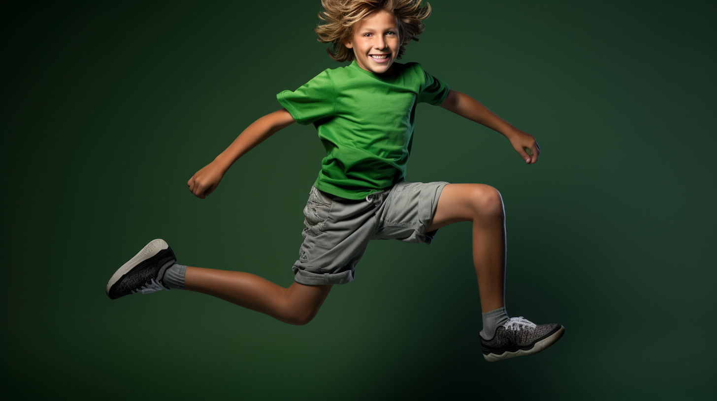 Boy playing soccer with energy