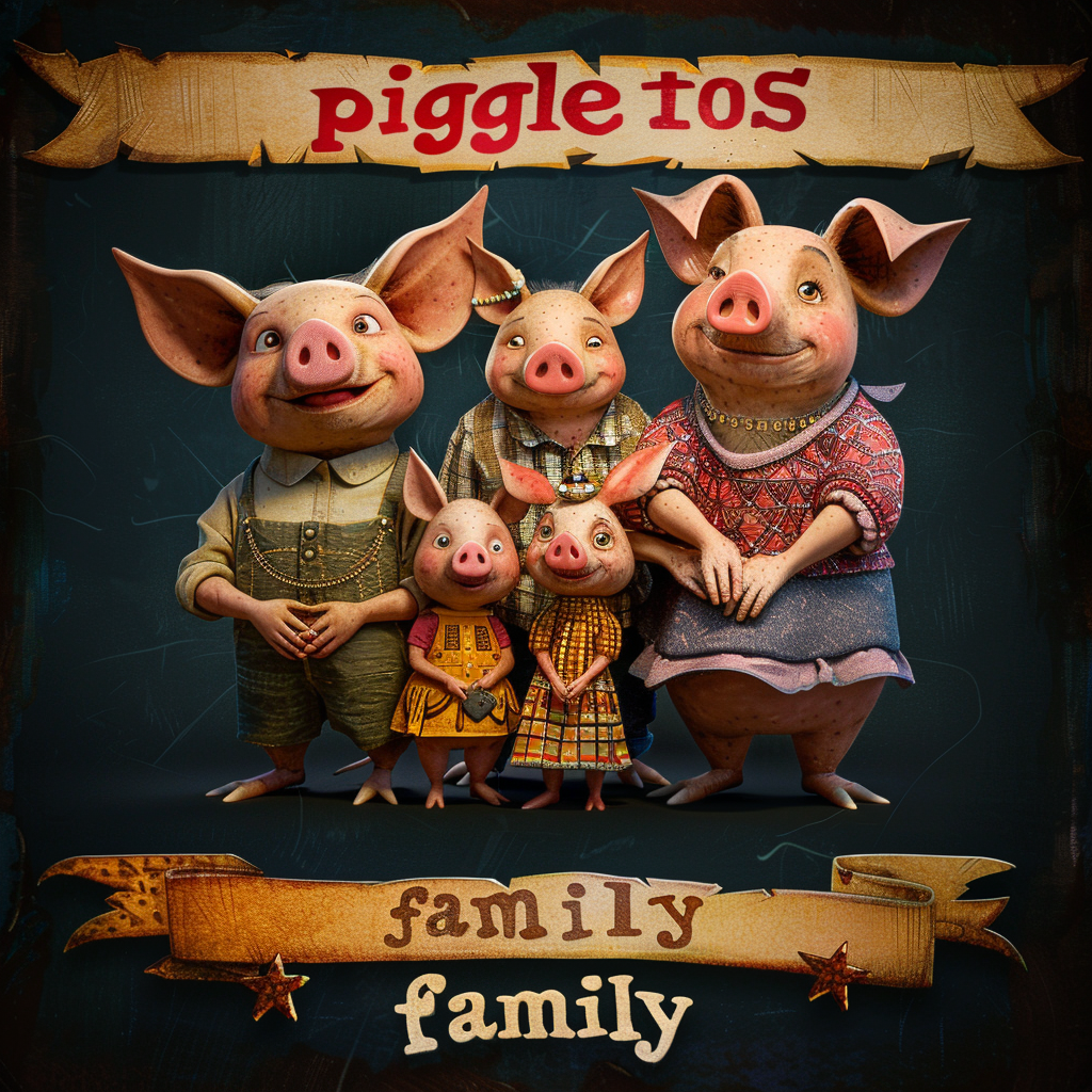 Happy Spanish Pig Family Banner