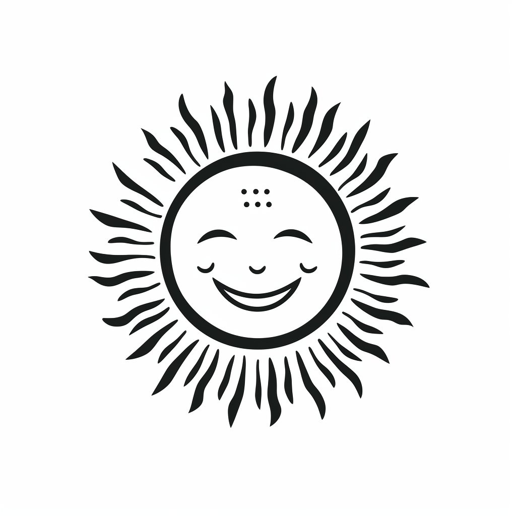 Happy Sun Logo Line Drawing