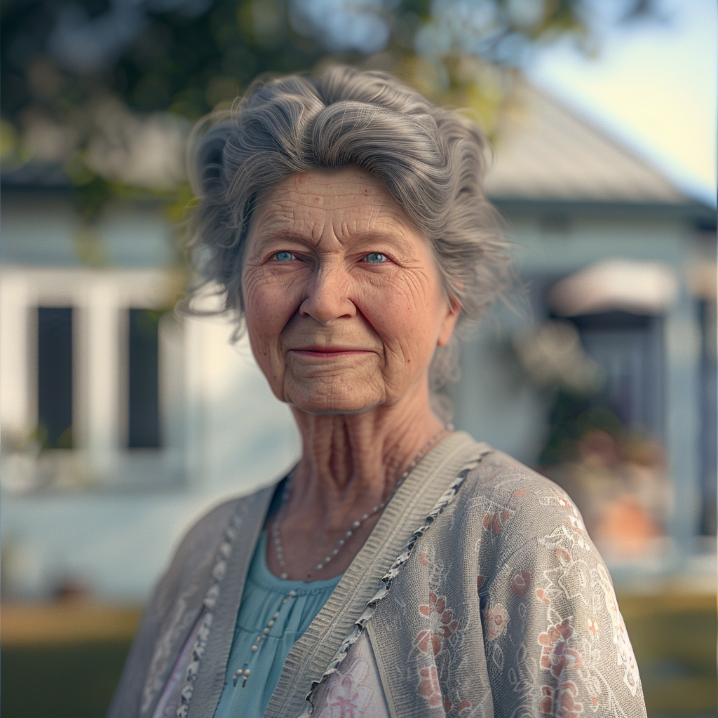 Happy Woman in Garden