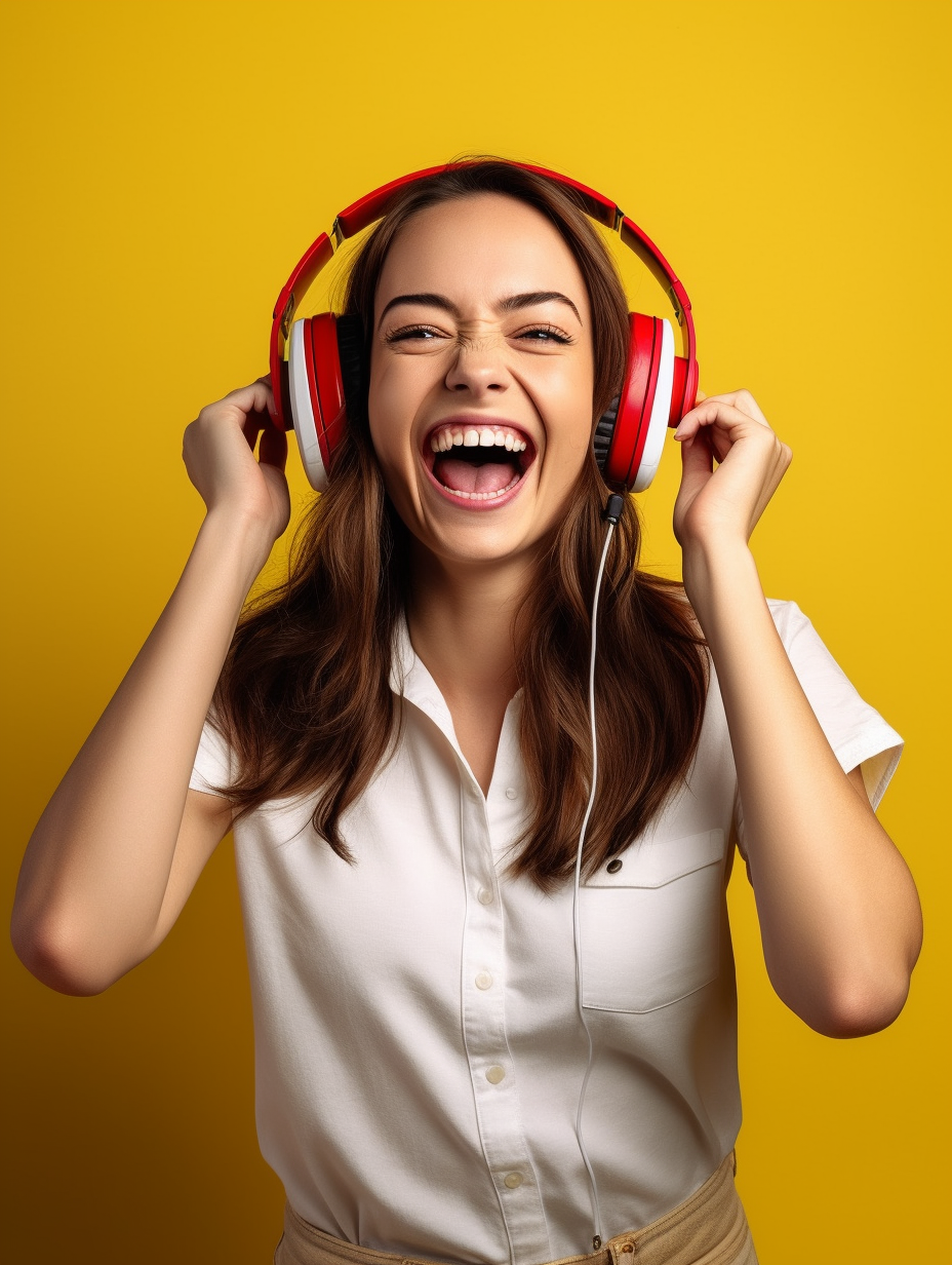 Hipster Woman with Sennheiser Headphones