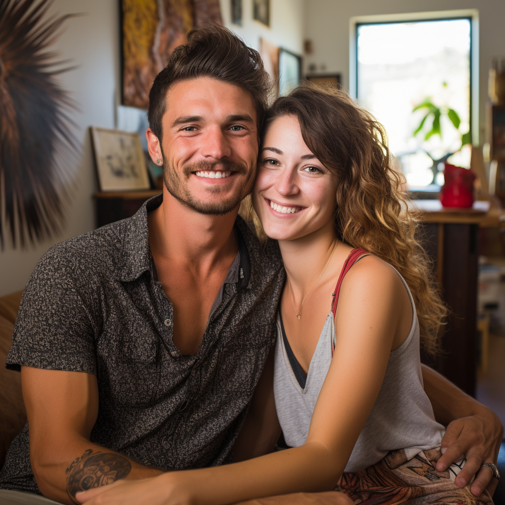 Happy young couple from Redding California