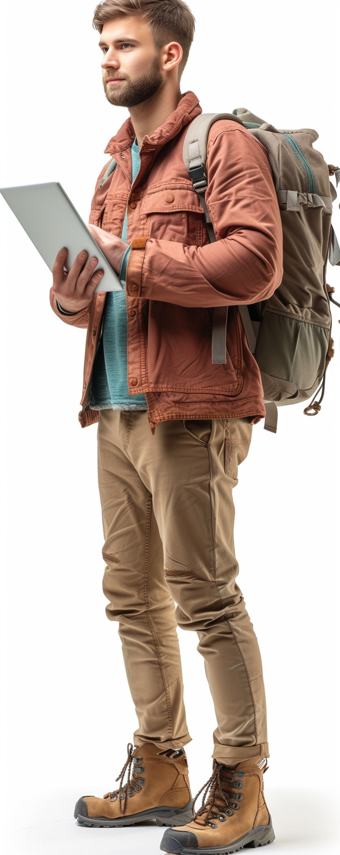 Happy young man with tablet