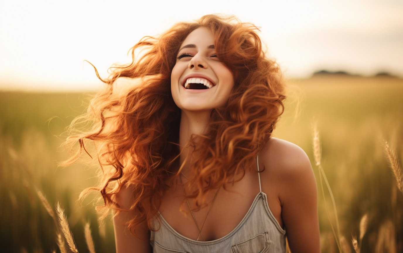 Happy young woman picture