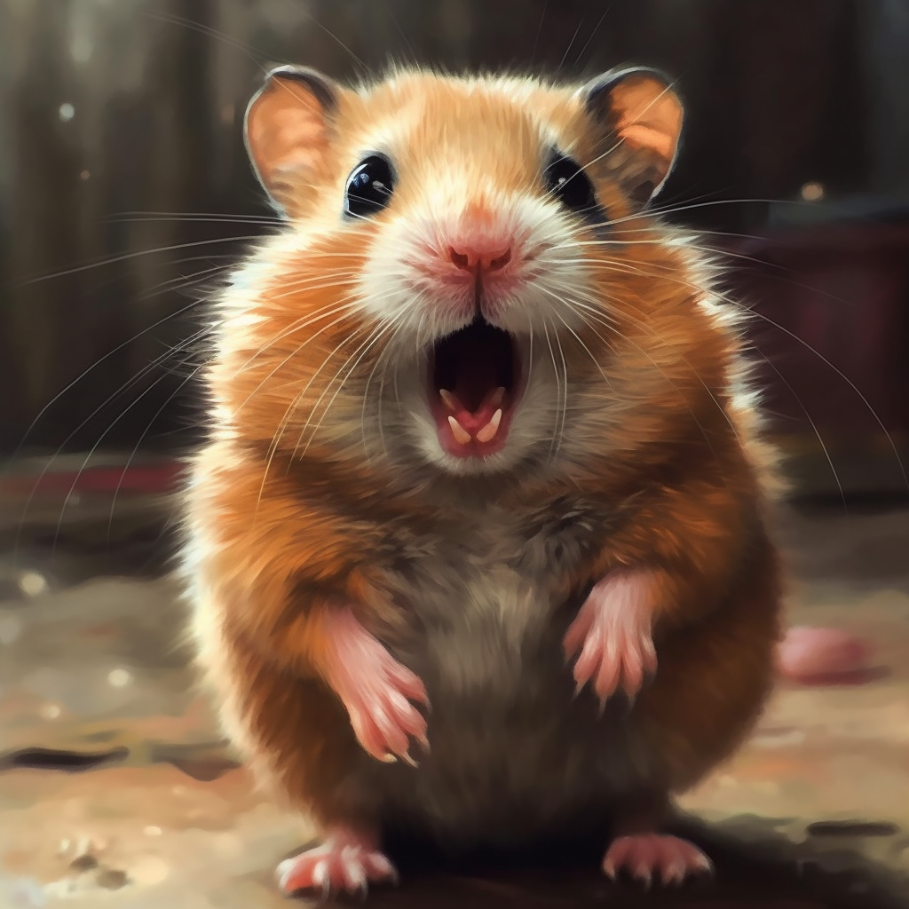 Happy hamster hyper realistic photo