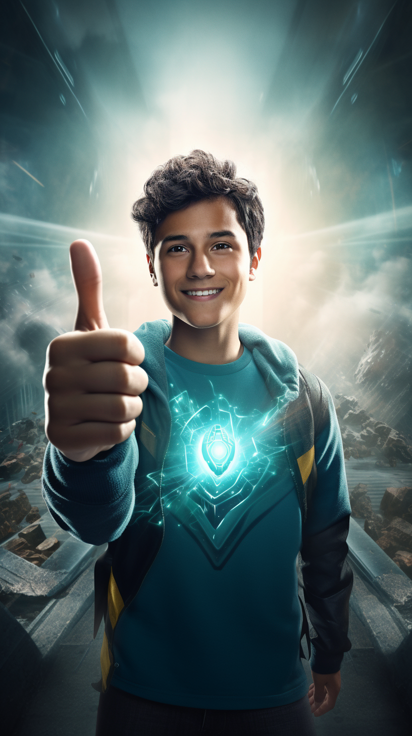 Smiling Latin Superhero Boy Poster