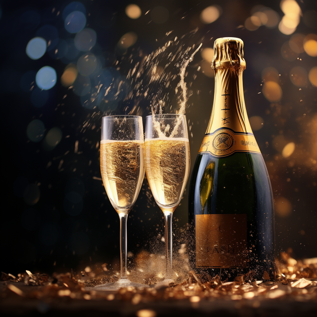 Happy New Year 2024 champagne image