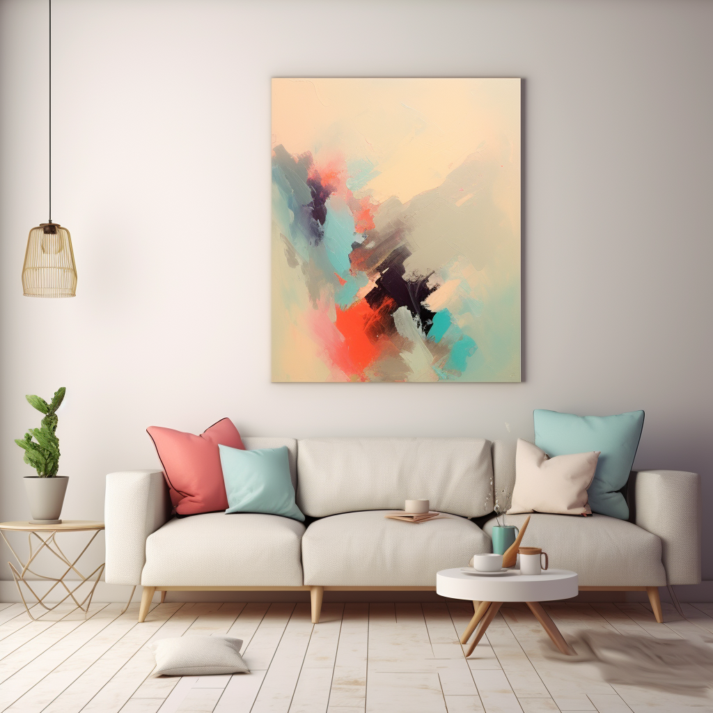 Abstract art with happy pastel colors