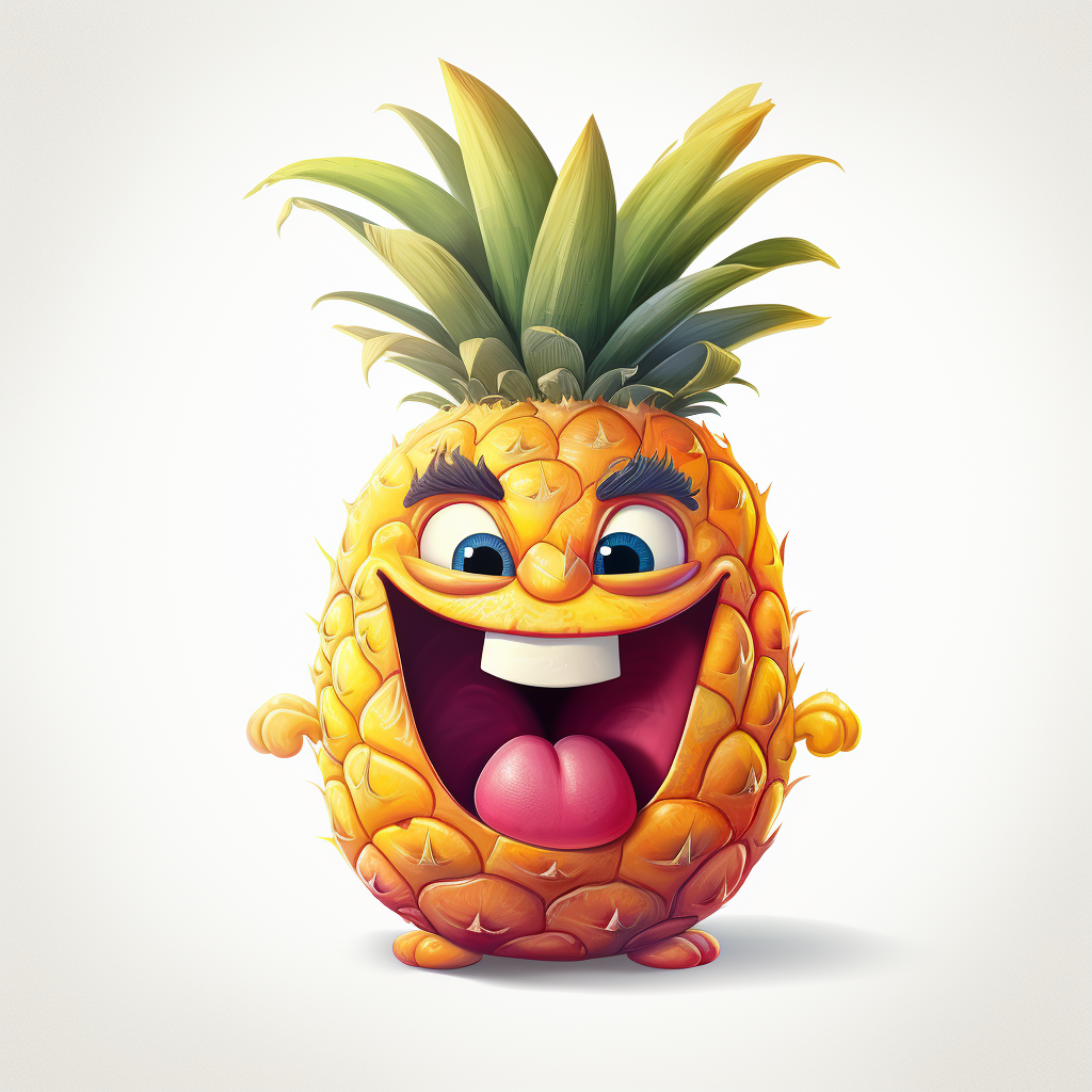 Happy pineapple with no background