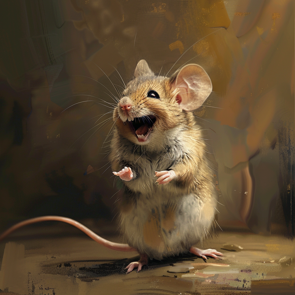 Happy mouse with arms out