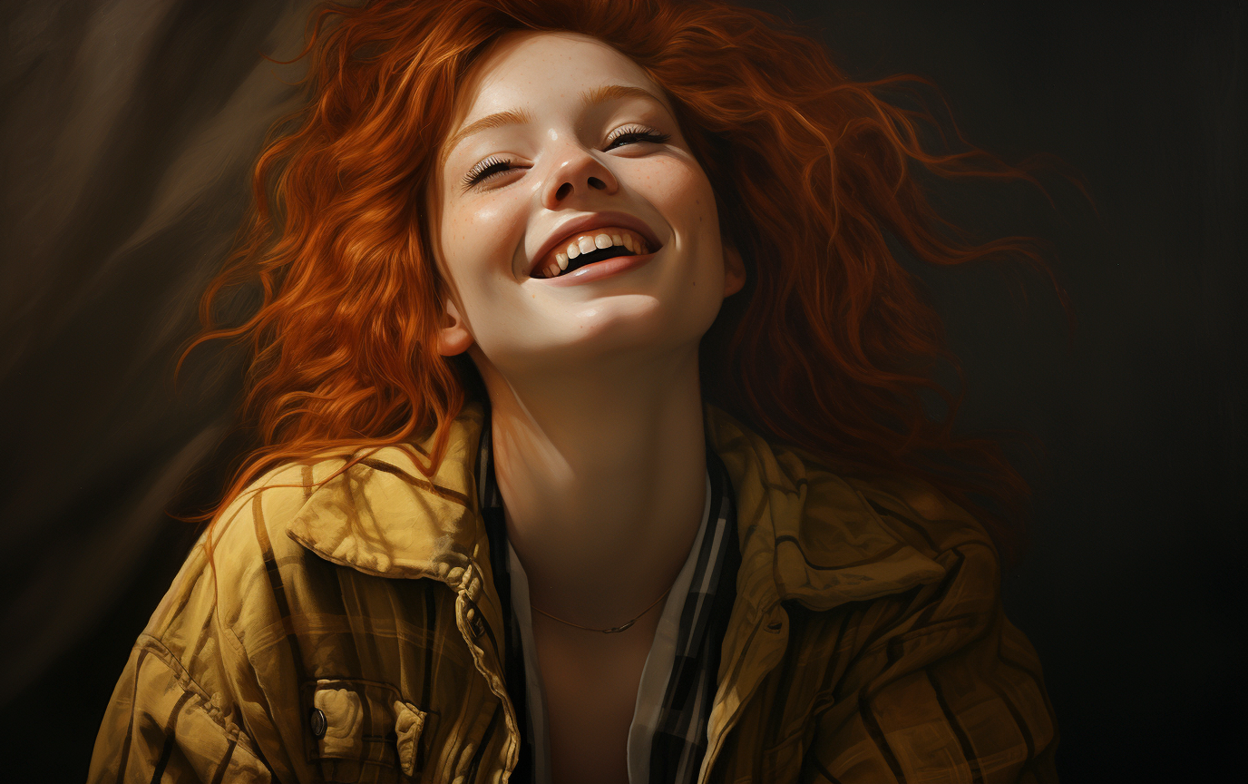 Realistic Photo of a Happy Young Woman