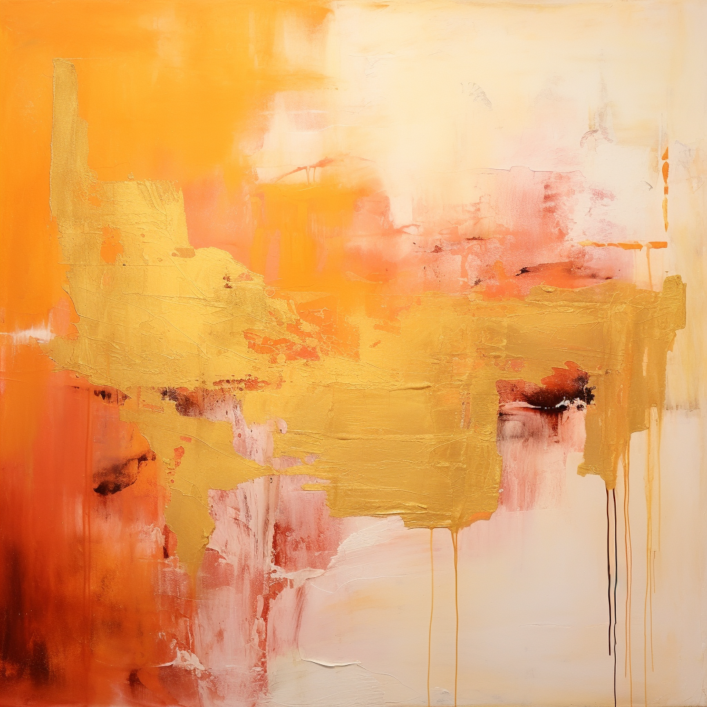 Vibrant abstract painting with warm colors