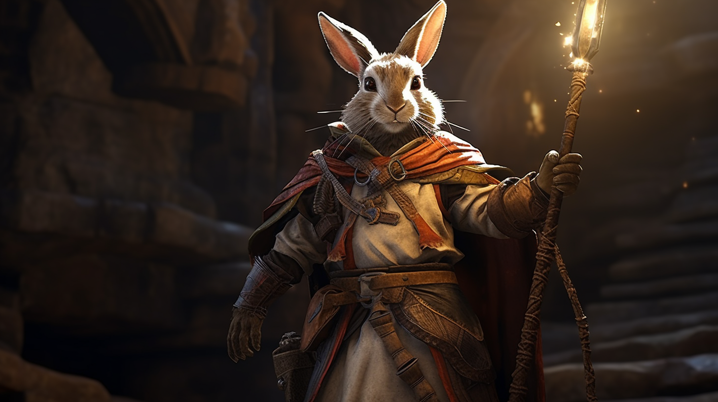 Hare Human Cleric Dungeons & Dragons Fantasy