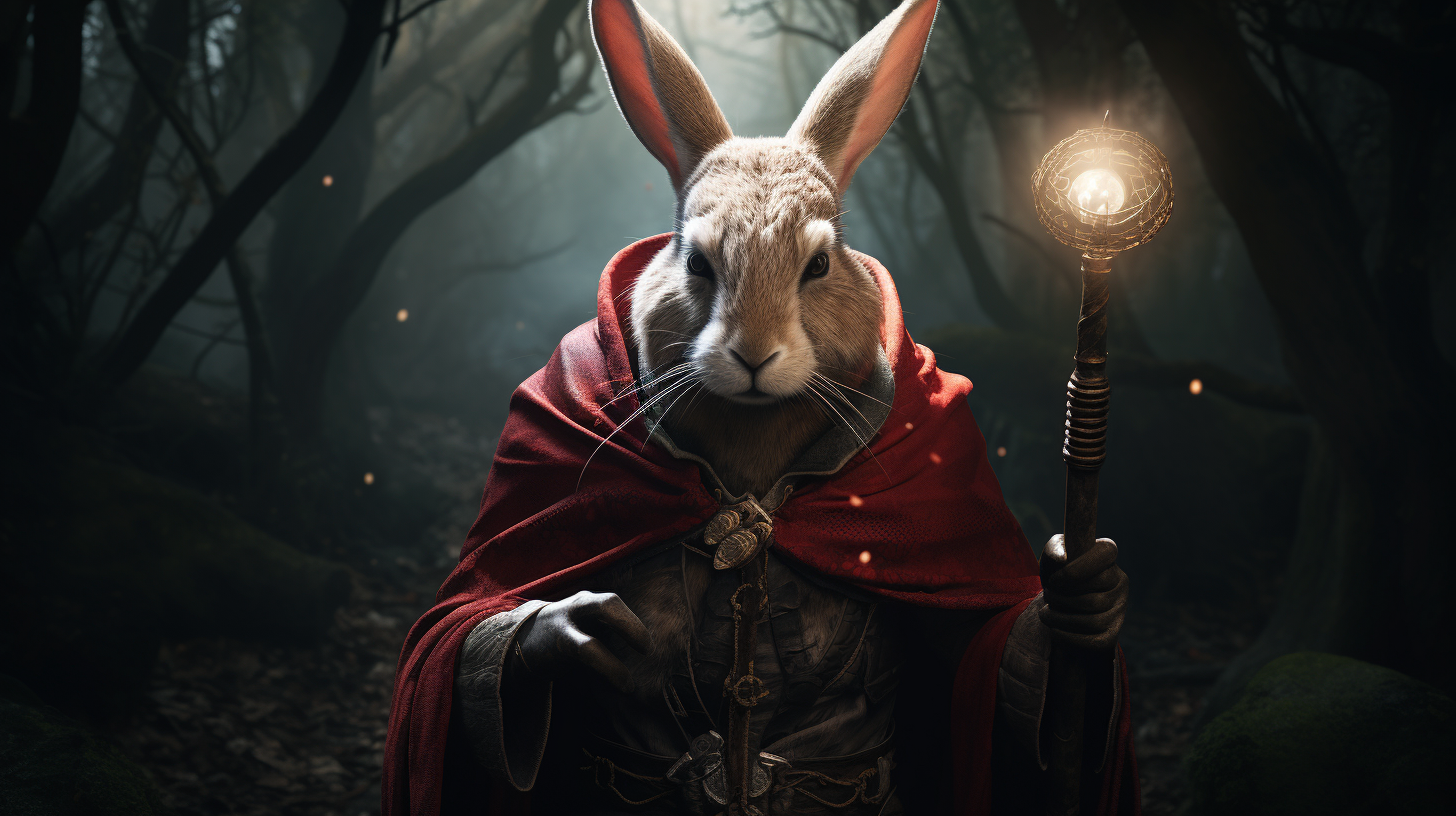 Hare human warlock in high fantasy setting