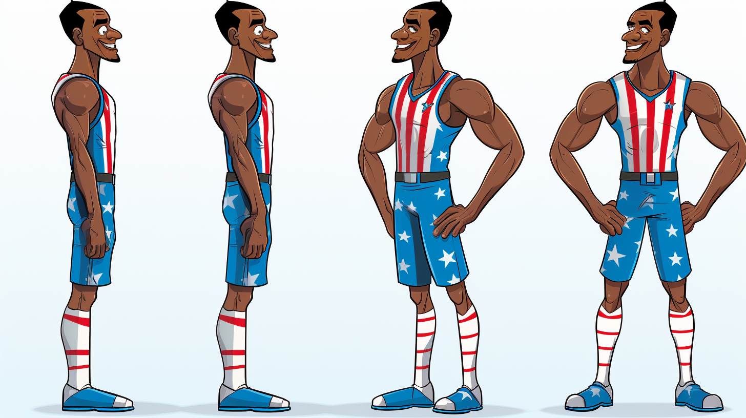 Harlem Globetrotter Character with Diverse Face Angles