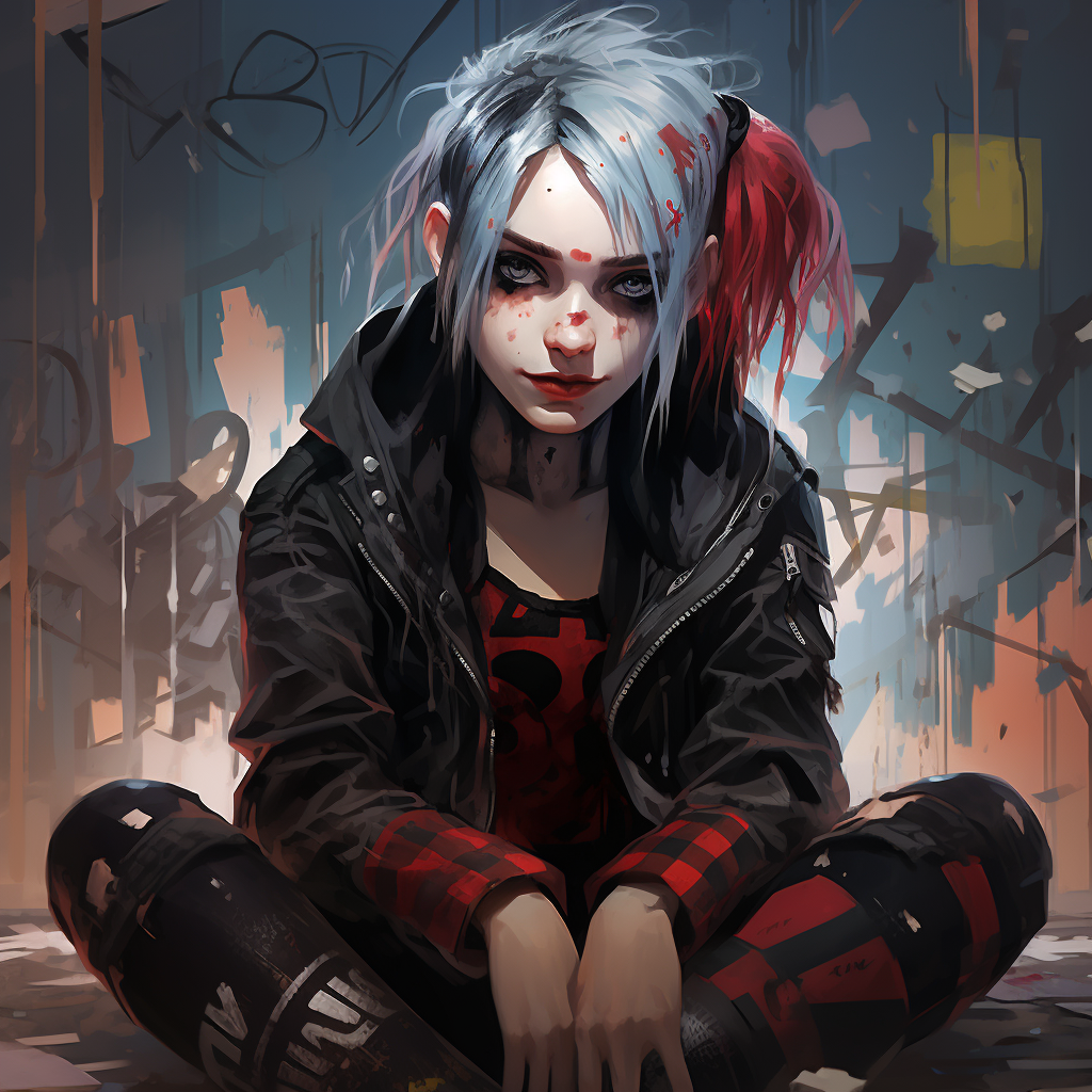 Harley Quinn as an emo boy