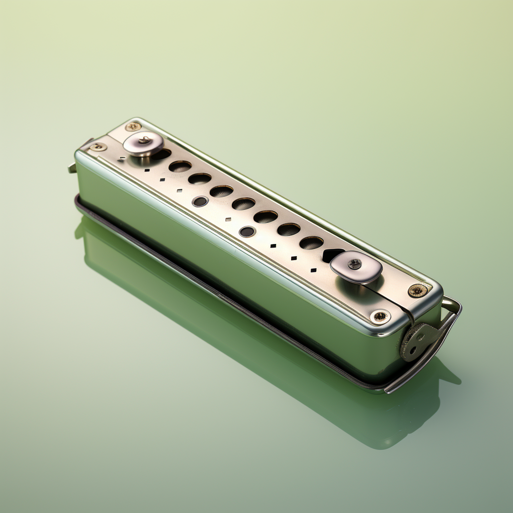 Harmonica on Muted Color Background