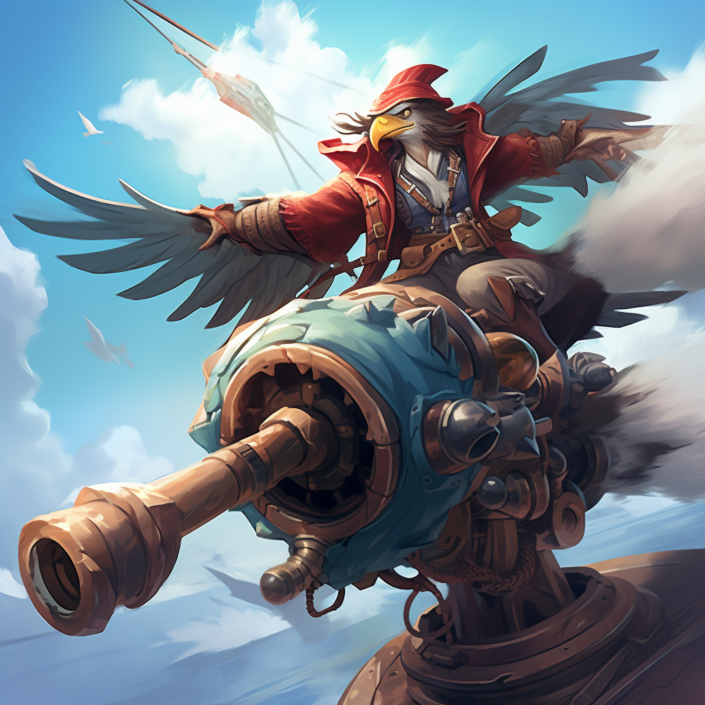 Harpy with Pirate Cannon Artwork